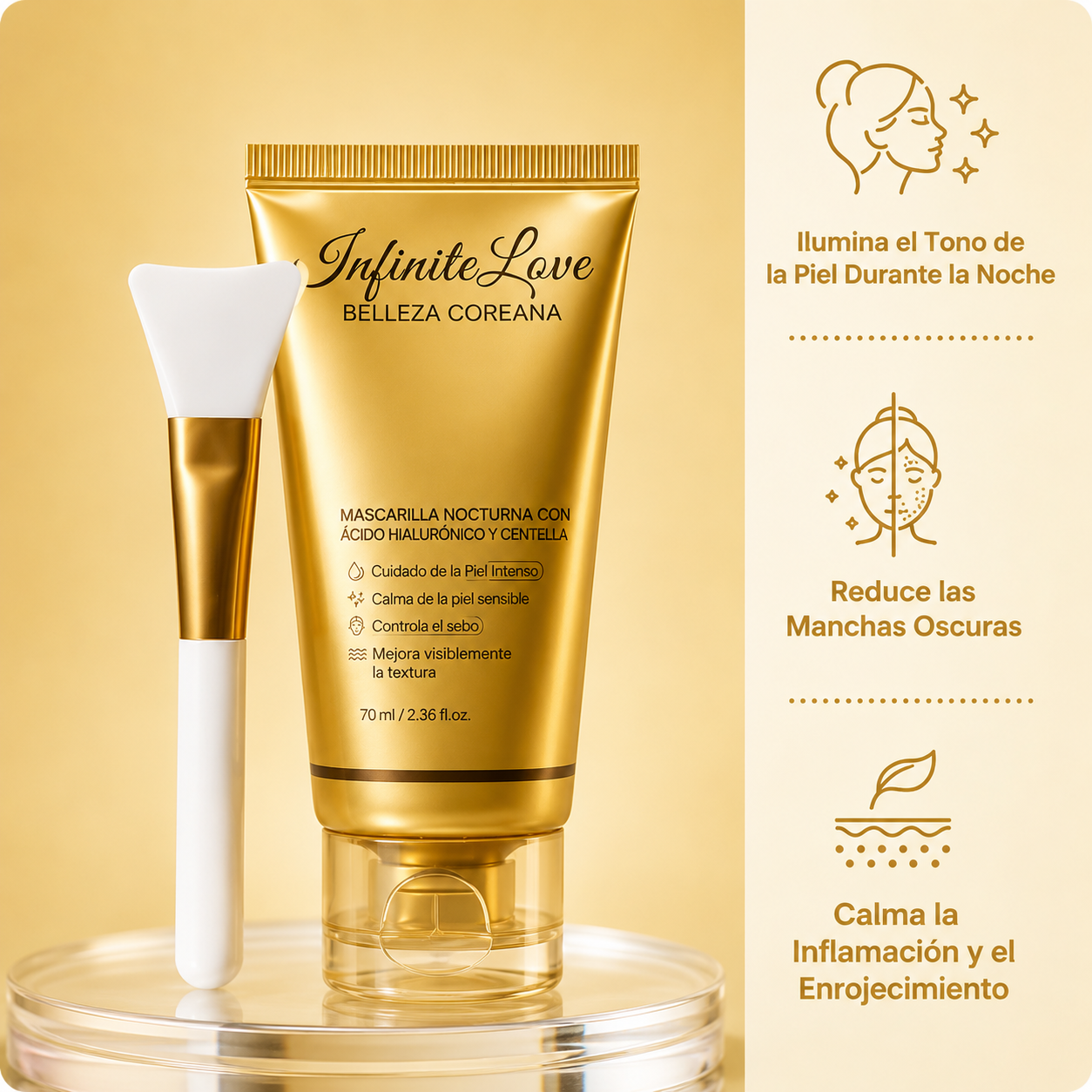 Mascarilla Coreana Nocturna para Manchas, Melasma y Brillo Instantáneo