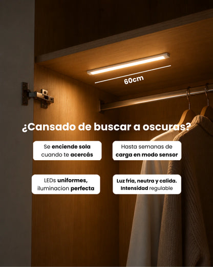 Barra LED con Sensor de Movimiento — Luz Uniforme Que se Enciende al Acercarte